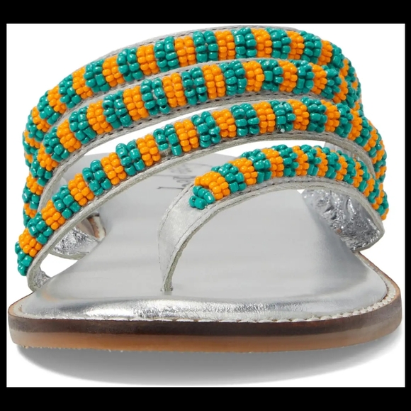 FREE PEOPLE BEATRICE BEADED FLAT SANDAL, SIZE 39 - Picture 8 of 15